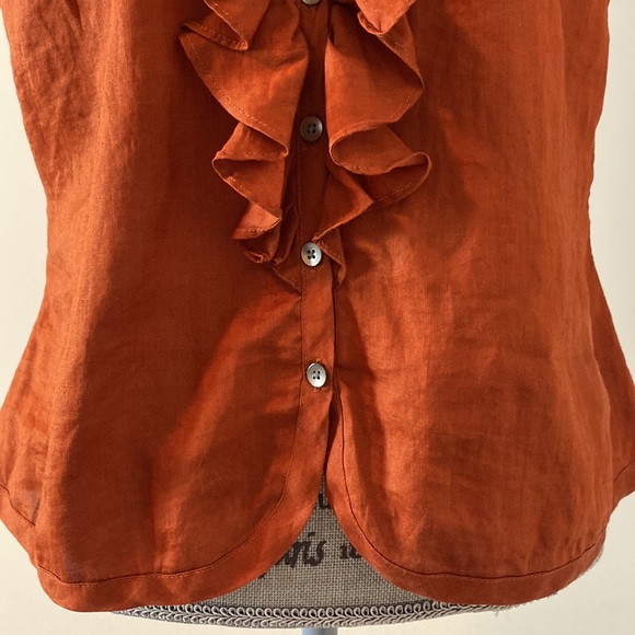 J Jill Sleeveless V-Neck Ruffled Lightweight Sleeveless Button Front Blouse M - Picture 8 of 8